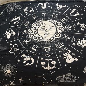 Astrological Black and White Tapestry